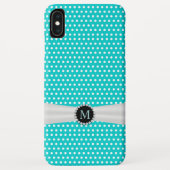 Turquoise & Ivory Ribbon Polka Dots Case-Mate iPhone Case (Achterkant)