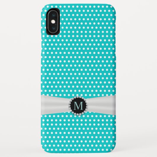 Turquoise & Ivory Ribbon Polka Dots Case-Mate iPhone Case (Achterkant)
