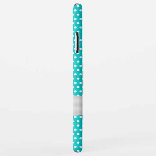 Turquoise & Ivory Ribbon Polka Dots Case-Mate iPhone Case (Achterkant/rechts)