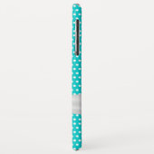 Turquoise & Ivory Ribbon Polka Dots Case-Mate iPhone Case (Achterkant/links)