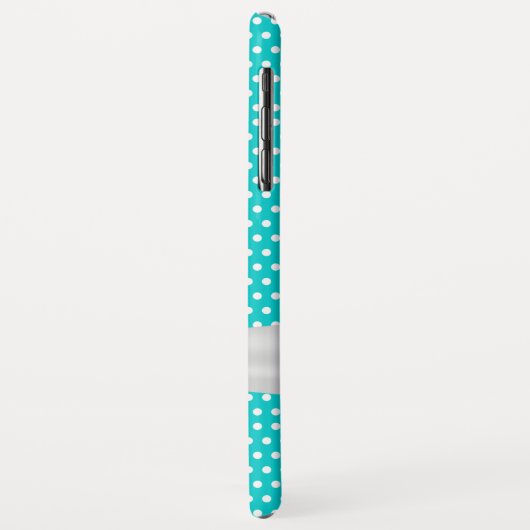 Turquoise & Ivory Ribbon Polka Dots Case-Mate iPhone Case (Achterkant/links)