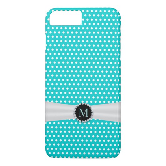 Turquoise & Ivory Ribbon Polka Dots Case-Mate iPhone Case (Achterkant)