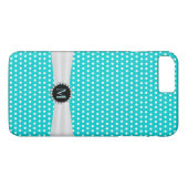Turquoise & Ivory Ribbon Polka Dots Case-Mate iPhone Case (Achterkant (Horizontaal))