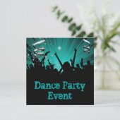 Turquoise Jade Dansfeest Evenement Menigte Rave Kaart (Staand voorkant)