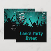 Turquoise Jade Dansfeest Evenement Menigte Rave Kaart (Voorkant / Achterkant)