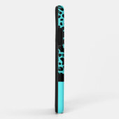 Turquoise Jaguar Print Monogram iPhone 5 Hoesje (Achterkant/rechts)