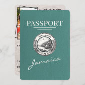 Turquoise Jamaica paspoort Bewaar de datum Save The Date (Voorkant / Achterkant)