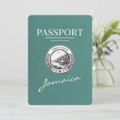 Turquoise Jamaica paspoort Bewaar de datum Save The Date (Staand voorkant)