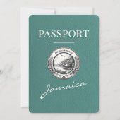 Turquoise Jamaica paspoort Bewaar de datum Save The Date (Voorkant)