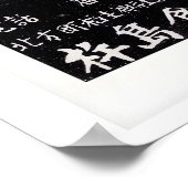 Turquoise Japanse Luciferdoosje Label Rasterprint Poster (Hoek)