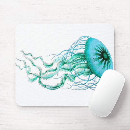 Turquoise Jellyfish Nautical/Beach Muismat (Met muis)