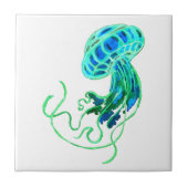 Turquoise Jellyfish Tegeltje (Voorkant)