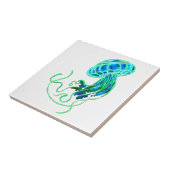 Turquoise Jellyfish Tegeltje (Zijkant)