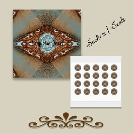 Turquoise Jewel Ronde Sticker