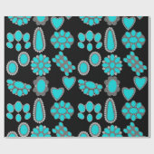 Turquoise Jewelry Wrapping Paper Cadeaupapier (Vlak)
