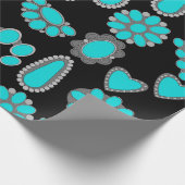 Turquoise Jewelry Wrapping Paper Cadeaupapier (Hoek)