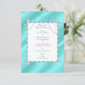 Turquoise Jewels Diamonds Pearls Amethyst op Satin Kaart (Staand voorkant)