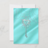 Turquoise Jewels Diamonds Pearls Amethyst op Satin Kaart (Achterkant)