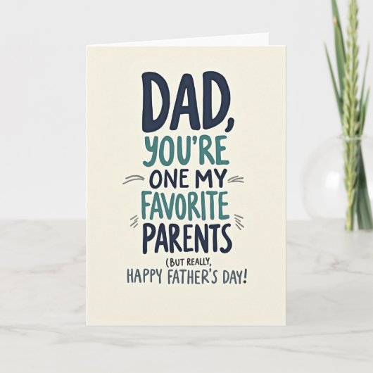 Turquoise Jij Bent De Beste Papa Kaart (Voorkant)