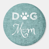 Turquoise Jute Hond Moeder Magneet (Voorkant)