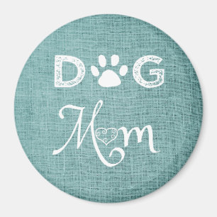 Turquoise Jute Hond Moeder Magneet