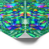 Turquoise Kaleidoscope Fractal Art Poster (Hoek)