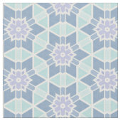 Turquoise Kaleidoscope Geometric Flower Pattern Stof (Close Up)