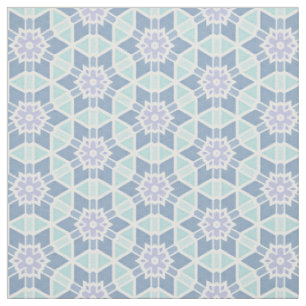 Turquoise Kaleidoscope Geometric Flower Pattern Stof