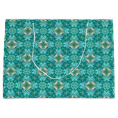 Turquoise Kaleidoscope Pattern Gift Bag Groot Cadeauzakje (Voorkant)