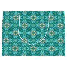 Turquoise Kaleidoscope Pattern Gift Bag