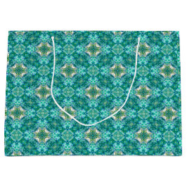 Turquoise Kaleidoscope Pattern Gift Bag Groot Cadeauzakje