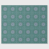Turquoise Kaleidoscopic Mosaic Reflections Design Cadeaupapier (Vlak)
