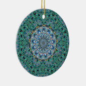 Turquoise Kaleidoscopic Mosaic Reflections Design Keramisch Ornament (Rechts)
