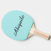 Turquoise kalligrafie naam Trendy Minimalist Tafeltennisbatje (Zijkant)