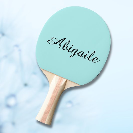 Turquoise kalligrafie naam Trendy Minimalist Tafeltennisbatje