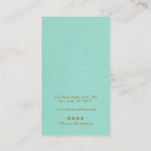 Turquoise Kalligrafie Script Oorbel Business Visitekaartje (Achterkant)