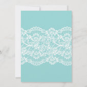 Turquoise kant lingerie douche bruidsfeest kaart (Achterkant)