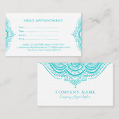 Turquoise kantafspraakkaart afsprakenkaartje (Voorkant / Achterkant)