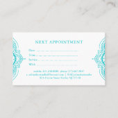 Turquoise kantafspraakkaart afsprakenkaartje (Voorkant)