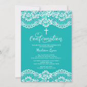 turquoise  kantbevestigingsuitnodiging kaart (Voorkant)