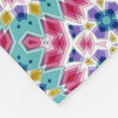 Turquoise karmozijnrode kleurige caleidoscoop orna fleece deken (Hoek)