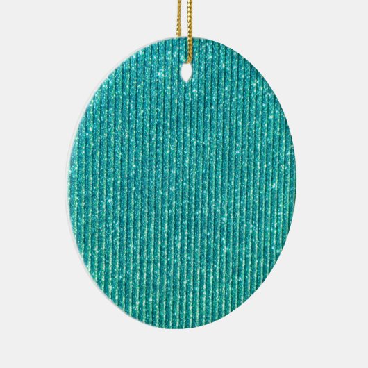 Turquoise Keep Calm and Jouw tekst Festive Keramisch Ornament (Rechts)