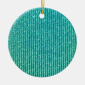 Turquoise Keep Calm and Jouw tekst Festive Keramisch Ornament (Voorkant)