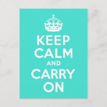 Turquoise Keep Calm en Carry on