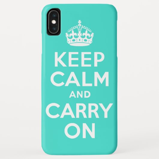 Turquoise Keep Calm en Carry on Case-Mate iPhone Case (Achterkant)