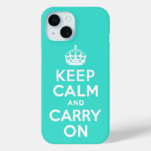 Turquoise Keep Calm en Carry on Case-Mate iPhone Case (Achterkant)