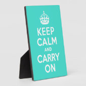 Turquoise Keep Calm en Carry on Fotoplaat (Zijkant)
