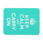 Turquoise Keep Calm en Carry on Magneet (Horizontaal)