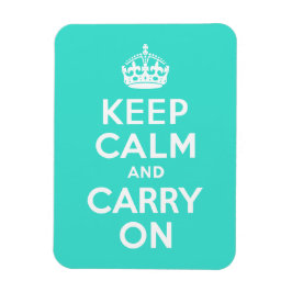 Turquoise Keep Calm en Carry on Magneet
