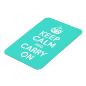 Turquoise Keep Calm en Carry on Magneet (Linkerzijde)